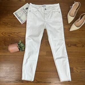 Express White Cropped High Rise Skinny Jean